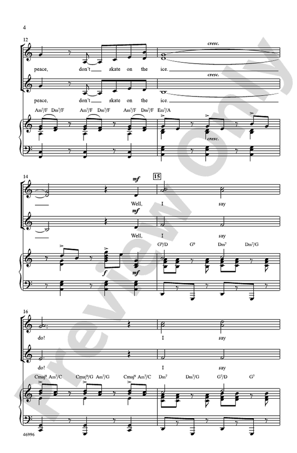 Everybody Says Don't – SSA Choral Octavo (Digital Download)
