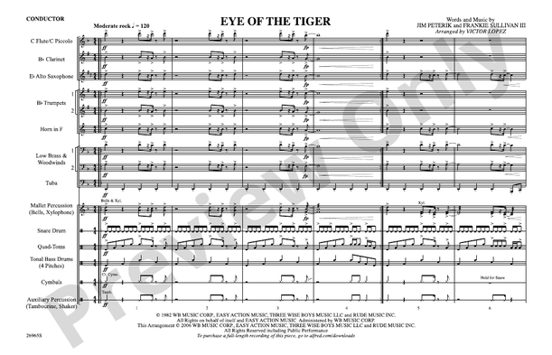 Eye of the Tiger (Arr. Victor López) – Marching Band Conductor Score & Parts (Digital Download)