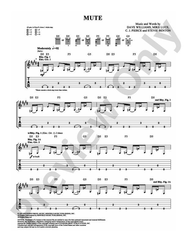 Mute - Guitar TAB (Digital Download)