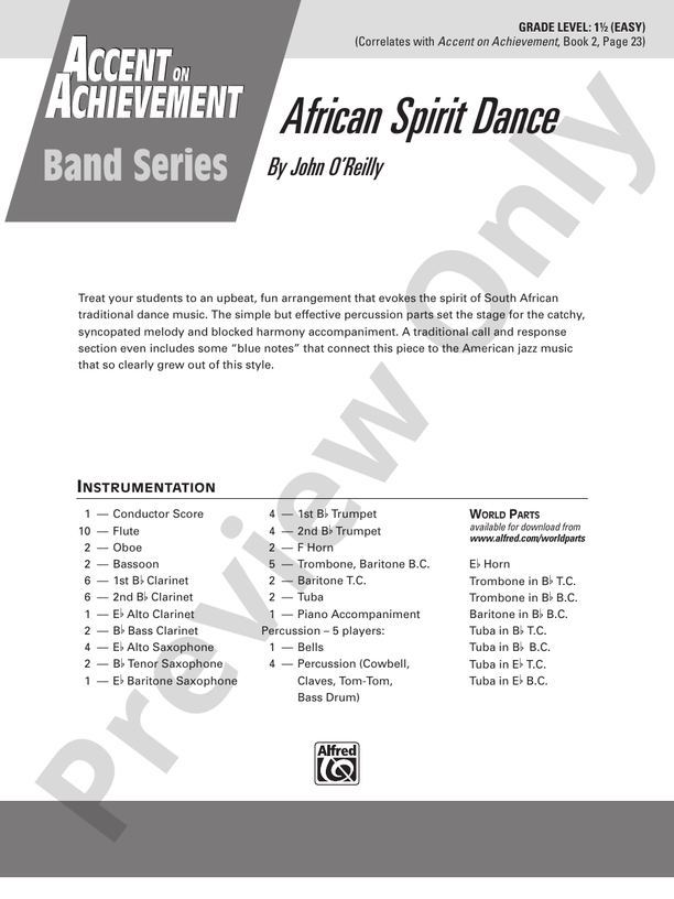 African Spirit Dance - Concert Band Conductor Score & Parts (Digital Download)