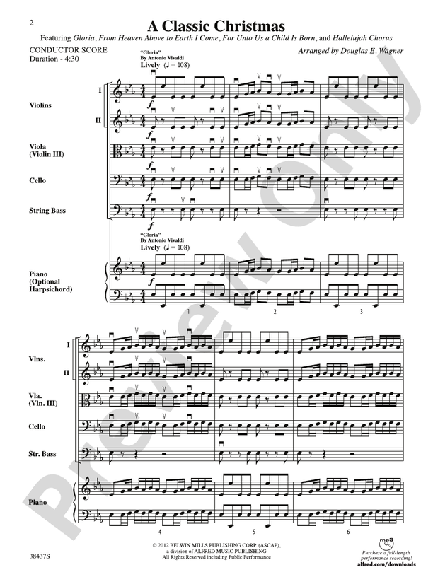A Classic Christmas – String Orchestra Conductor Score & Parts (Digital Download)
