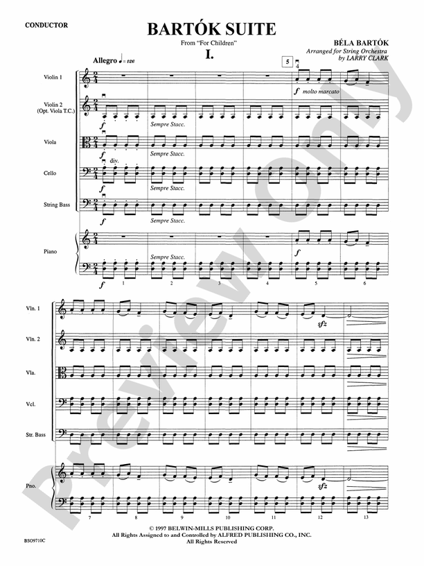 Bartók Suite – String Orchestra Conductor Score & Parts (Digital Download)