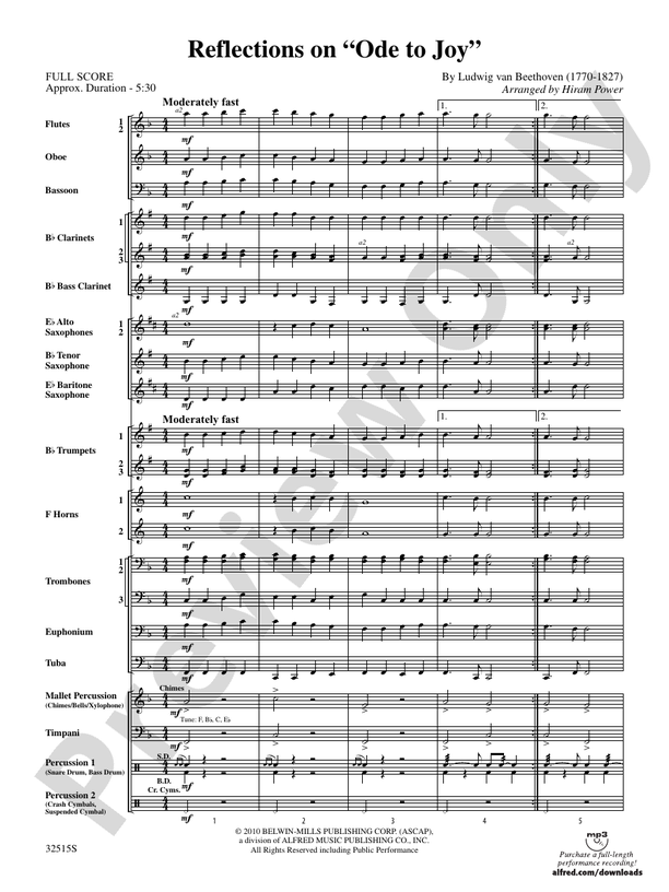 Reflections on "Ode to Joy" - Concert Band Conductor Score & Parts (Digital Download)
