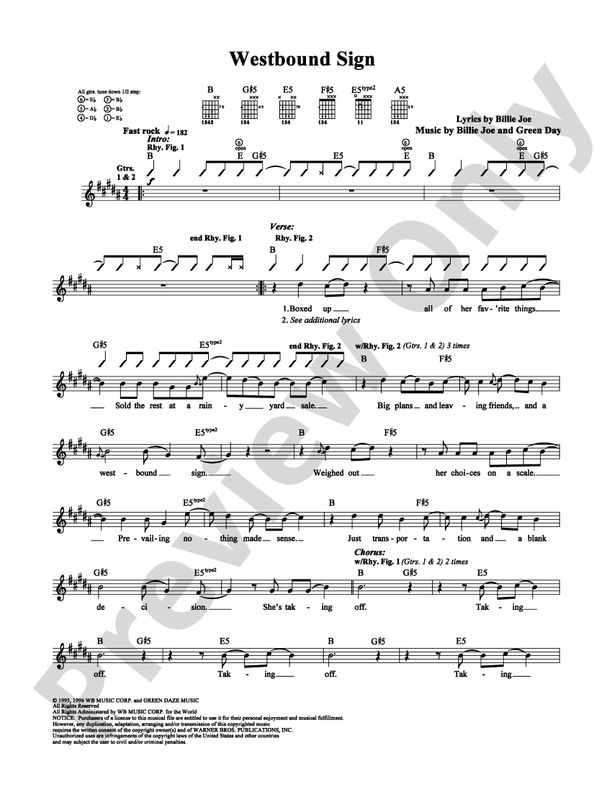 Westbound Sign - Guitar TAB (Digital Download)