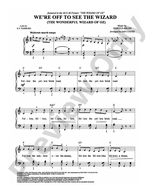 We're Off to See the Wizard - DSM-PS-0007115 - Easy Piano (Digital Download)