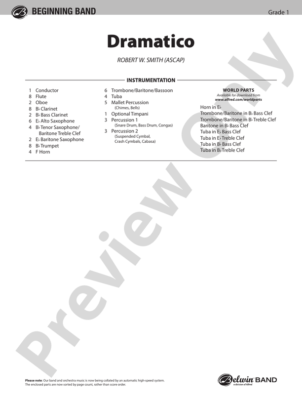 Dramatico - Concert Band Conductor Score & Parts (Digital Download)
