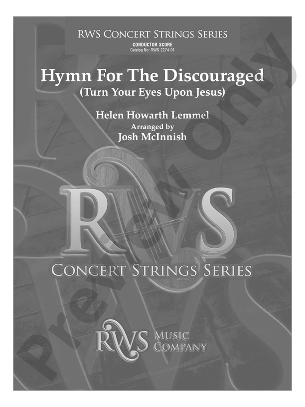 Hymn for the Discouraged - Turn Your Eyes Upon Jesus - String Orchestra Conductor Score & Parts (Digital Download)
