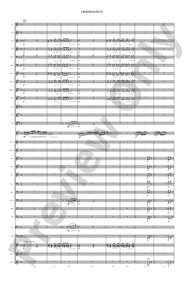 Three World Winds - Concert Band Conductor Score & Parts (Digital Download)