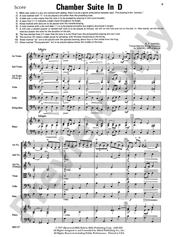 Chamber Suite in D – String Orchestra Conductor Score & Parts (Digital Download)
