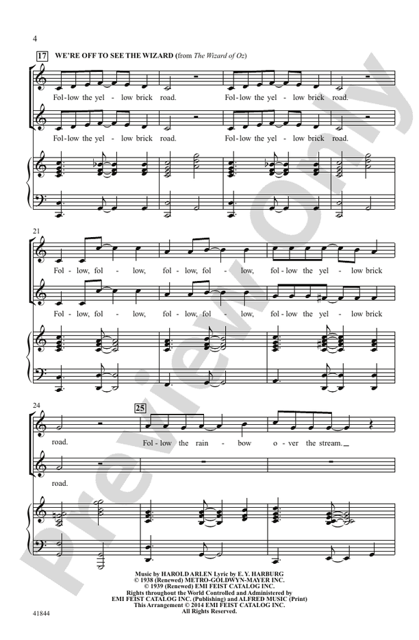 Ease on Down the Yellow Brick Road – 2-Part Choral Octavo (Digital Download)