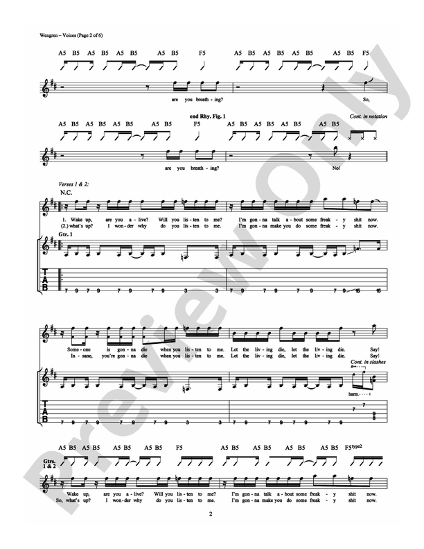 Voices - Disturbed - Guitar TAB (Digital Download)