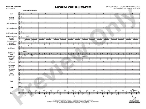 Horn of Puente (Grade 1) – Jazz Ensemble Conductor Score & Parts (Digital Download)