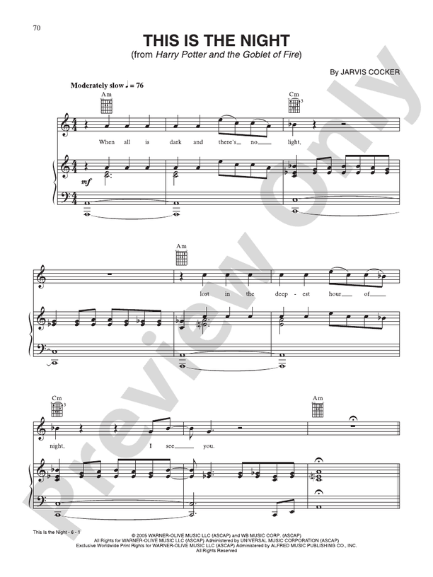 This is the Night (from "Harry Potter and the Goblet of Fire") - Piano (Digital Download)