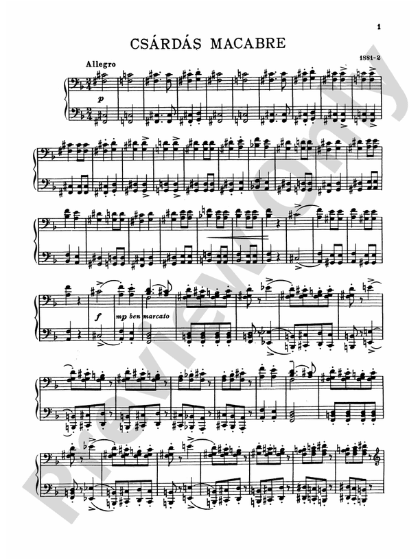 Liszt - Late Piano Works - Piano Solo (Digital Download)