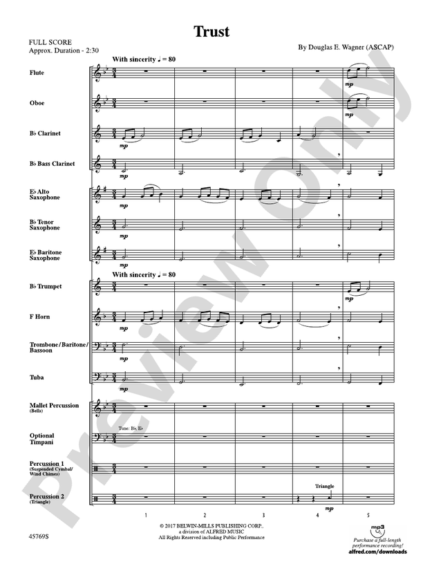 Trust - Concert Band Conductor Score & Parts (Digital Download)