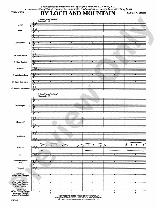 By Loch and Mountain - Concert Band Conductor Score & Parts (Digital Download)