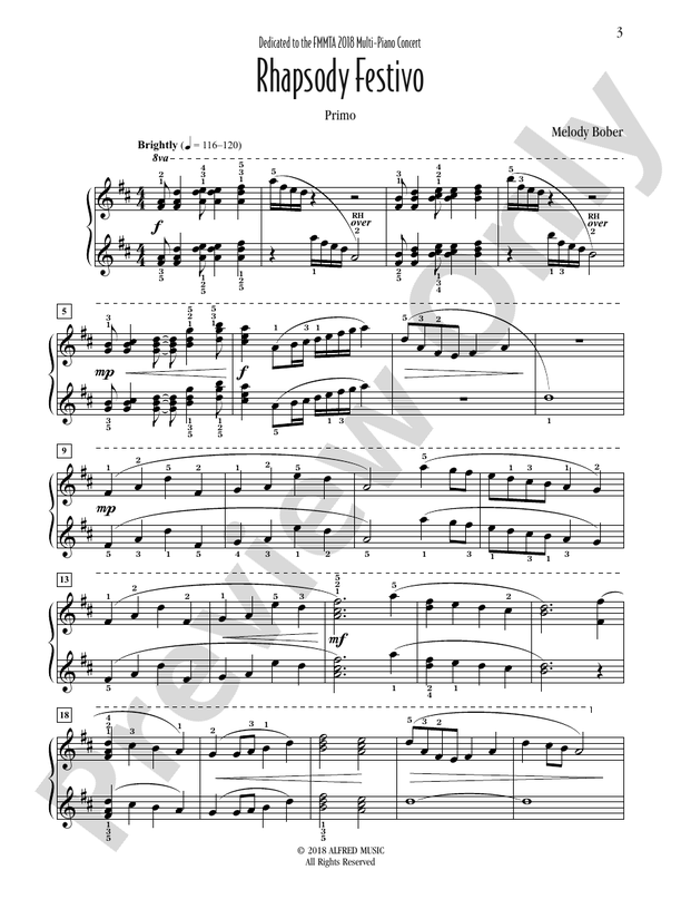 Rhapsody Festivo - Piano (Digital Download)