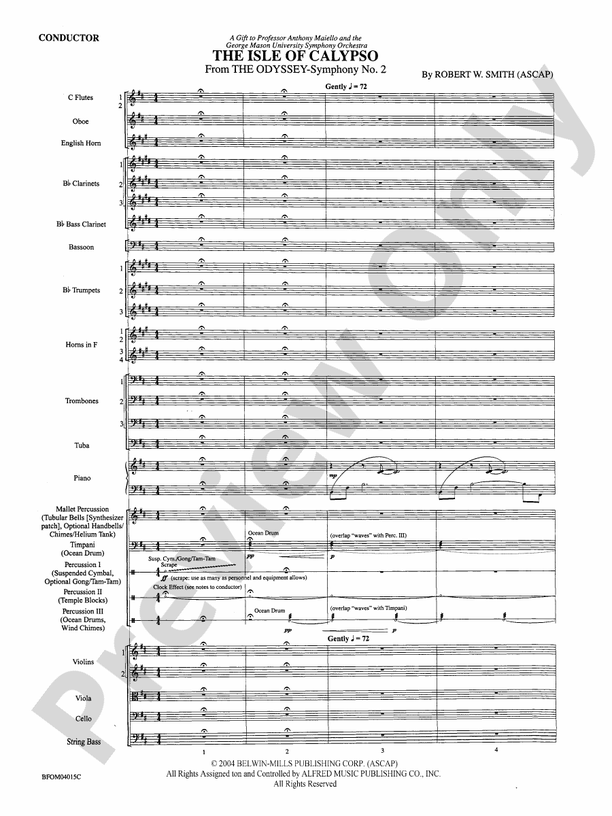 The Isle of Calypso (from The Odyssey (Symphony No. 2)) – Ful Orchestra Conductor Score & Parts (Digital Download)