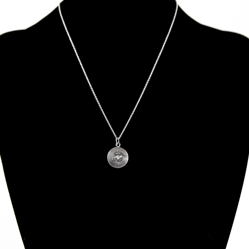 Sterling Silver Chain & Pendant Record Pendant Live Love Sing