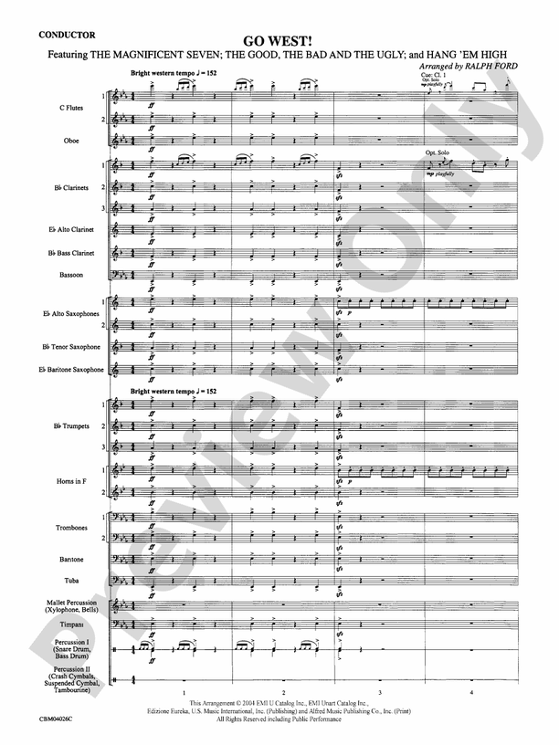 Go West! - Concert Band Conductor Score & Parts (Digital Download)