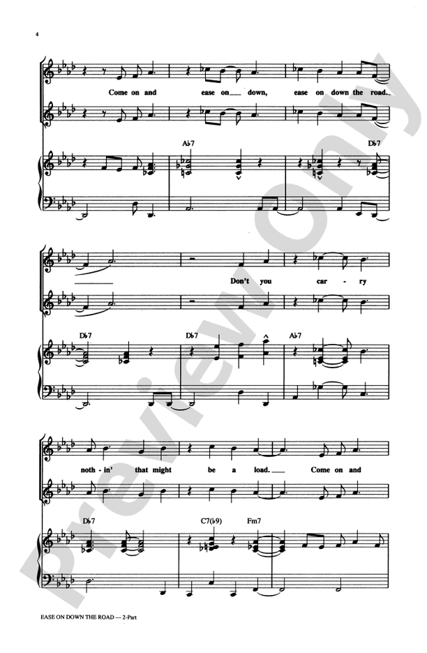 Ease on Down the Road (from the musical The Wiz) – 2-Part Choral Octavo (Digital Download)