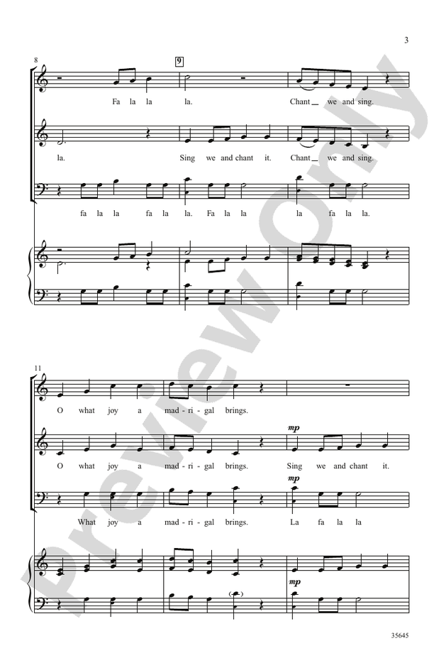 A Madrigal - 3-Part Mixed, a cappella Choral Octavo (Digital Download)