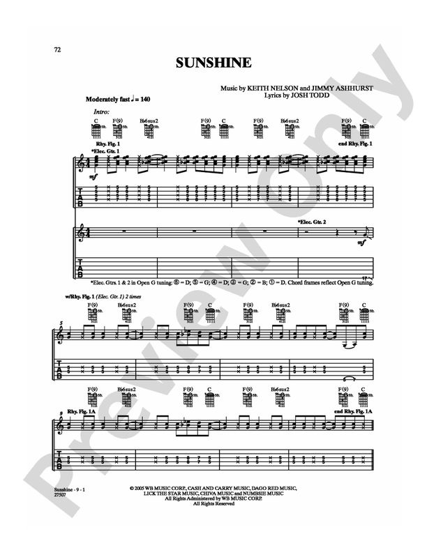 Sunshine - Guitar TAB (Digital Download)