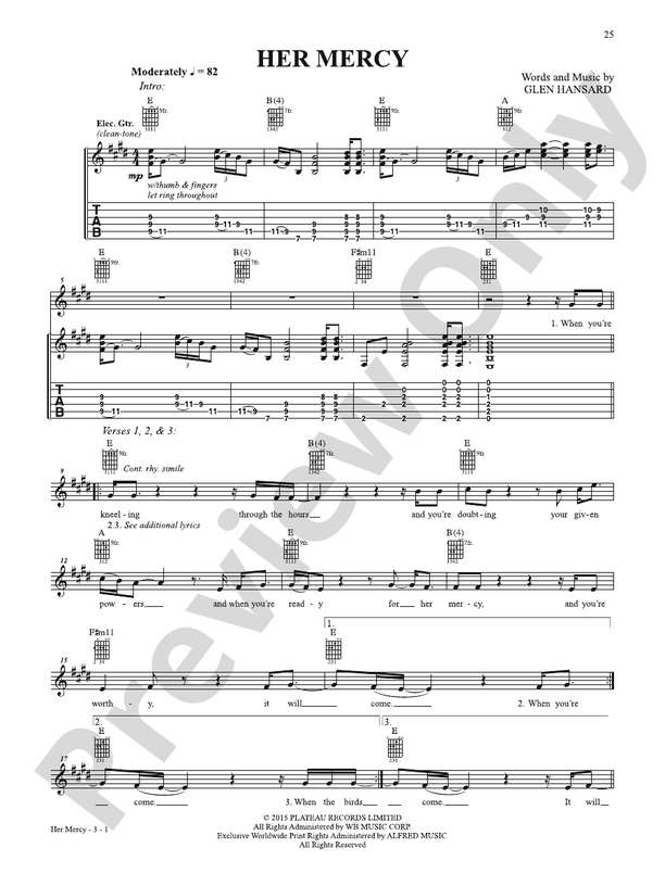 Her Mercy - Guitar Tab (Digital Download)