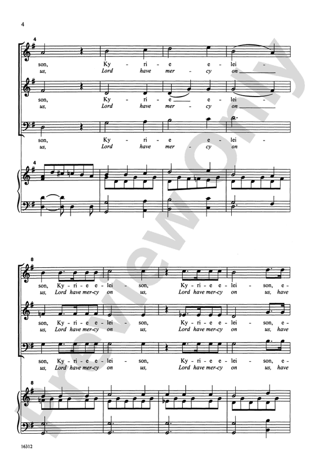 Kyrie (from Mass in G) – SAB Choral Octavo (Digital Download)