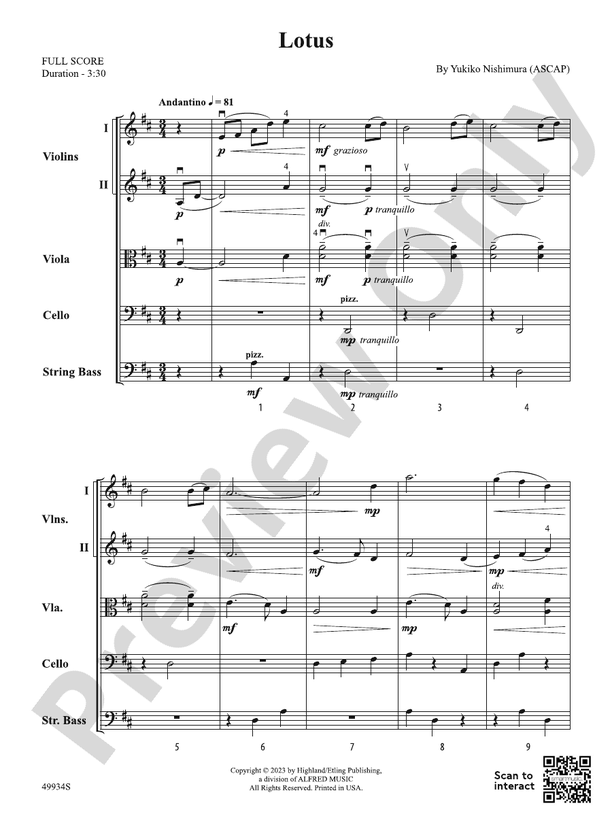 Lotus - String Orchestra Conductor Score & Parts (Digital Download)