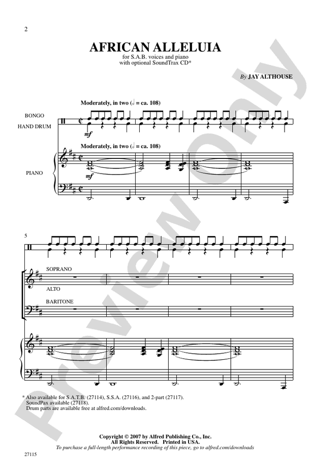 African Alleluia - SAB Choral Octavo (Digital Download)