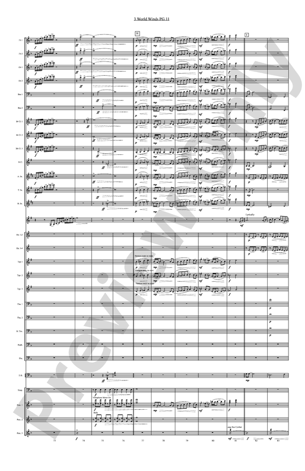 Three World Winds - Concert Band Conductor Score & Parts (Digital Download)