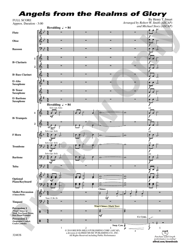 Angels from the Realms of Glory - Concert Band Conductor Score & Parts (Digital Download)