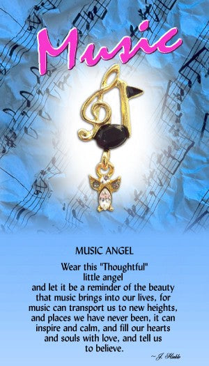 Lapel Pin MUSIC ANGEL with Treble Clef and Quaver