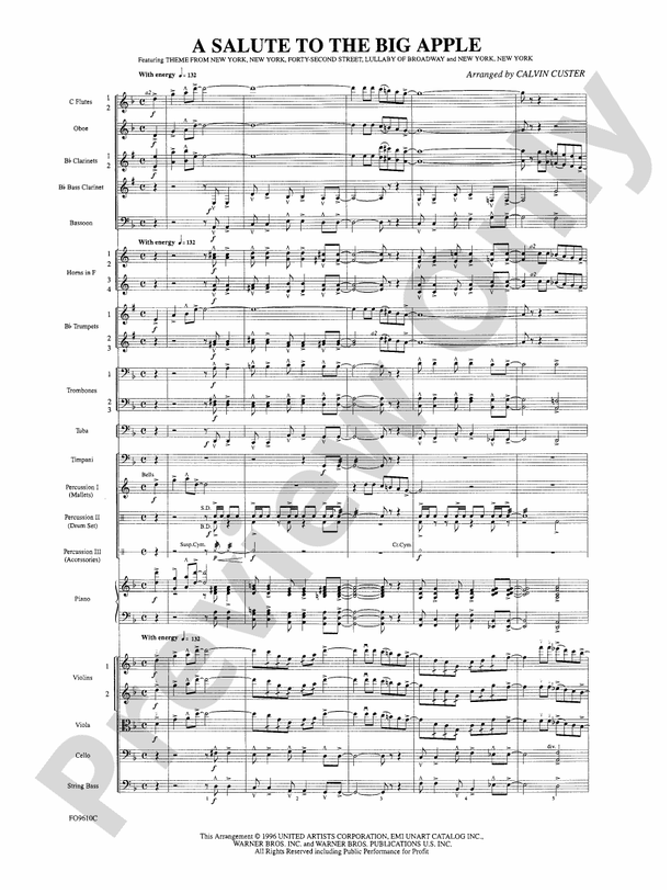 A Salute to the Big Apple – Full Orchestra Conductor Score & Parts (Digital Download)