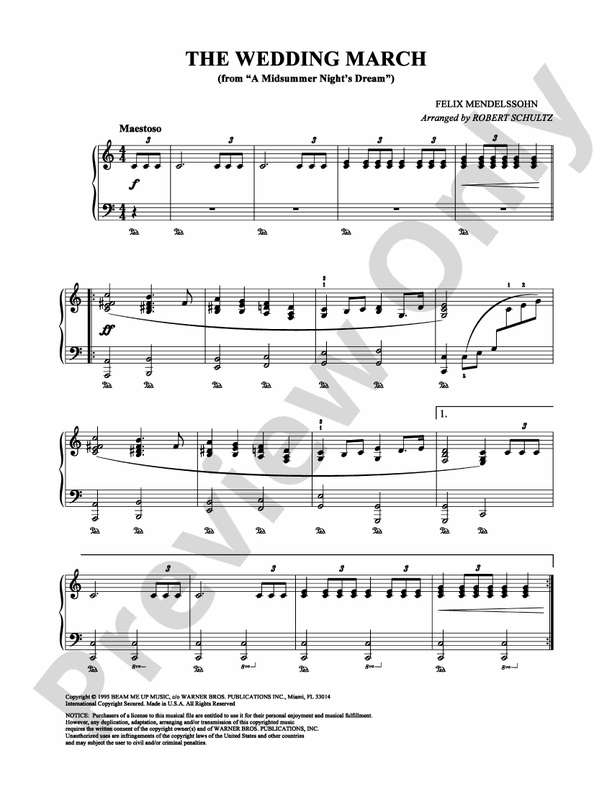 Mendelssohn - The Wedding March - Piano (Digital Download)