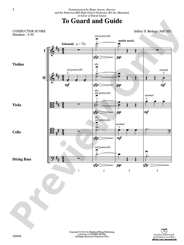 To Guard and Guide – String Orchestra Conductor Score & Parts (Digital Download)