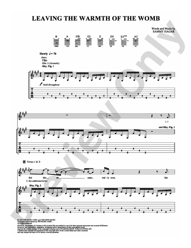 Leaving the Warmth of the Womb - Guitar TAB (Digital Download)