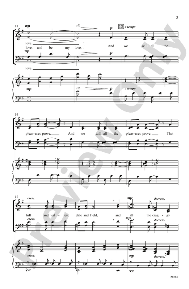 Come Live with Me and Be My Love – SATB Choral Octavo (Digital Download)