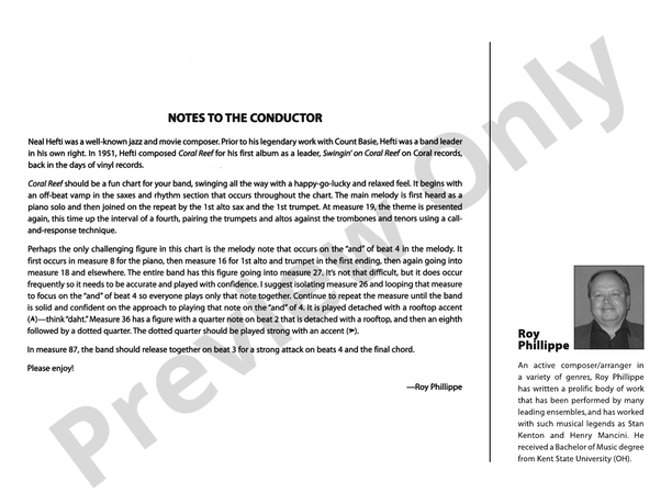 Coral Reef - Jazz Ensemble Conductor Score & Parts (Digital Download)