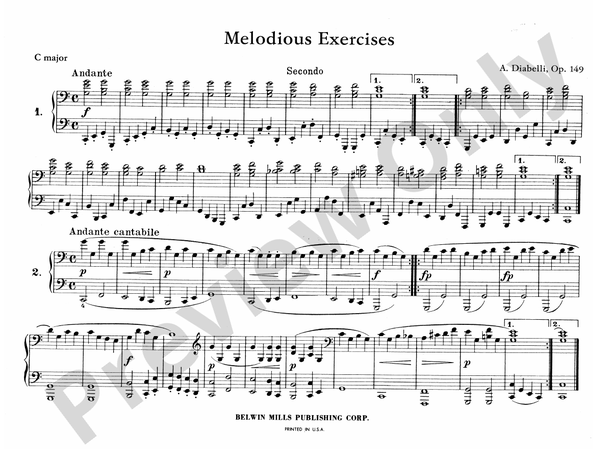 Diabelli - Melodious Exercises, Op. 149 - 1 Piano, 4 Hands (Digital Download)