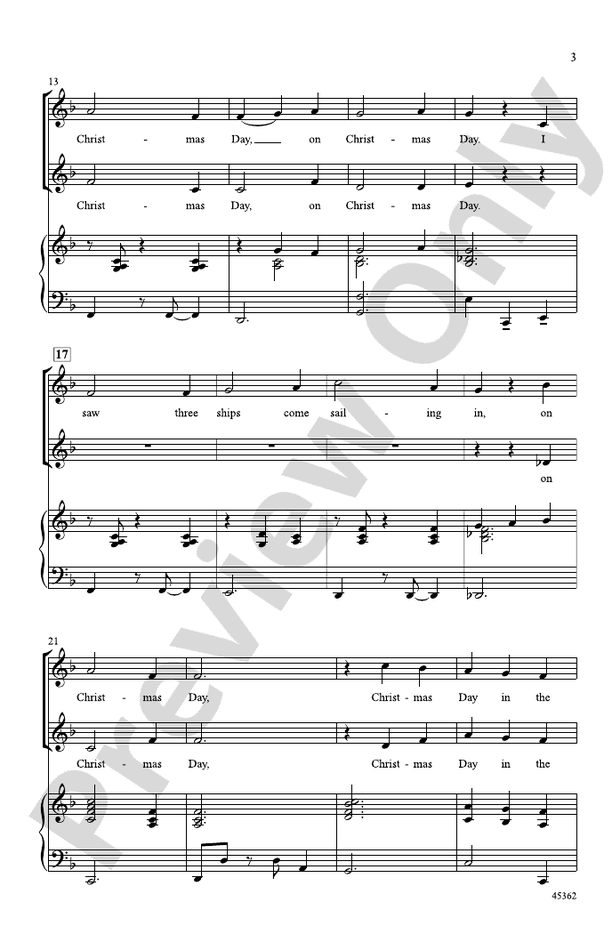 I Saw Three Ships – 2-Part Choral Octavo - Digital Sheet Music Download (Digital Download)