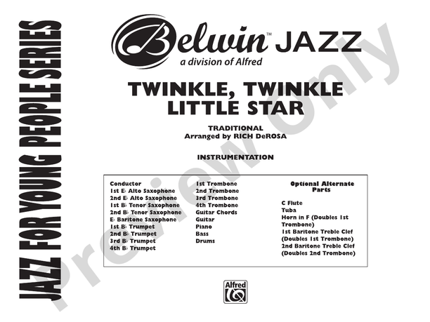 Twinkle, Twinkle Little Star - Jazz Ensemble Conductor Score & Parts (Digital Download)