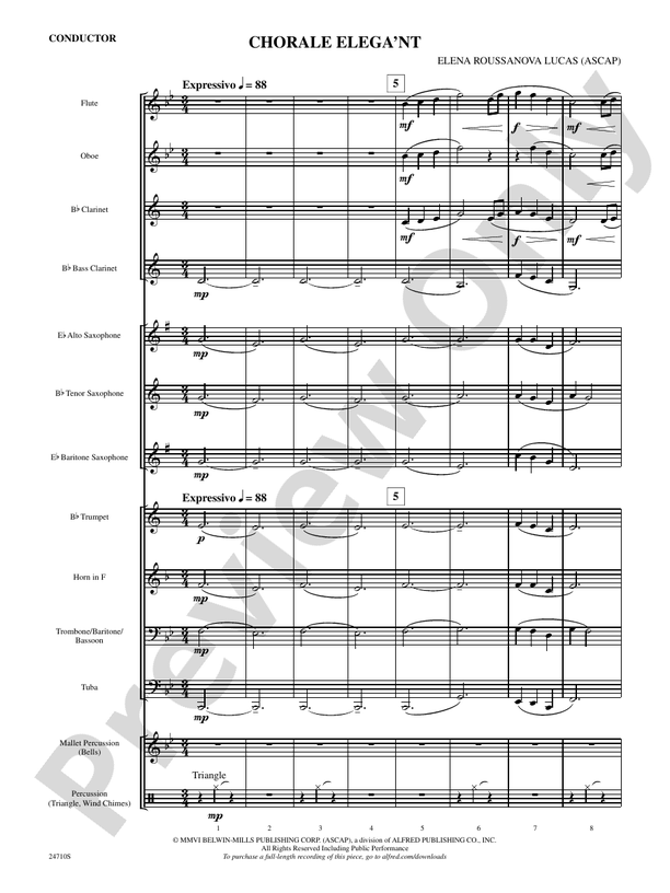 Chorale Elega'nt - Concert Band Conductor Score & Parts (Digital Download)