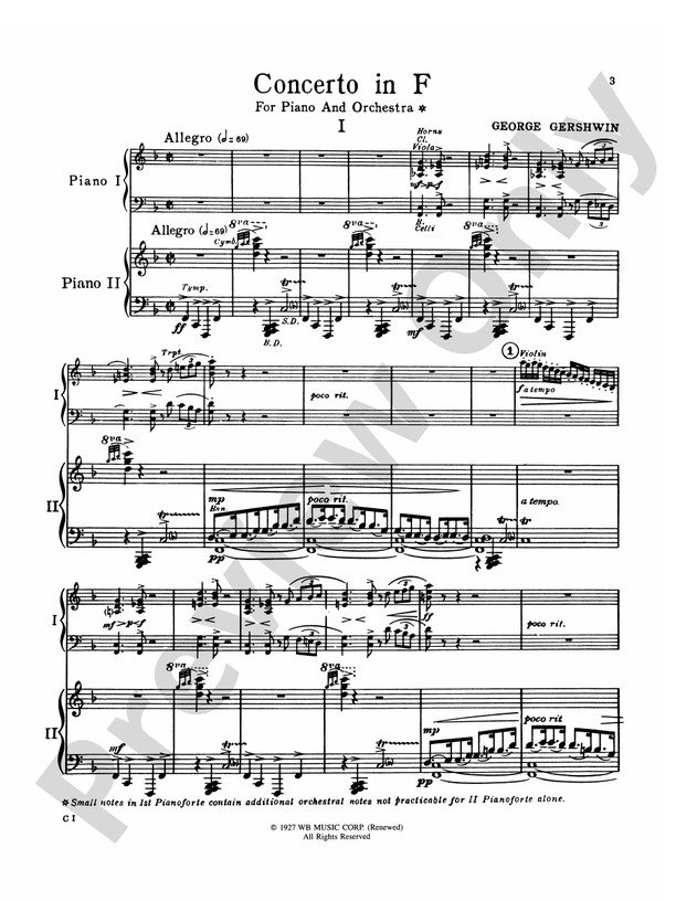 Concerto in F - 2 Pianos, 4 Hands (Digital Download)