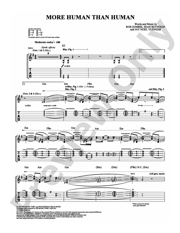 More Human Than Human - Guitar TAB (Digital Download)