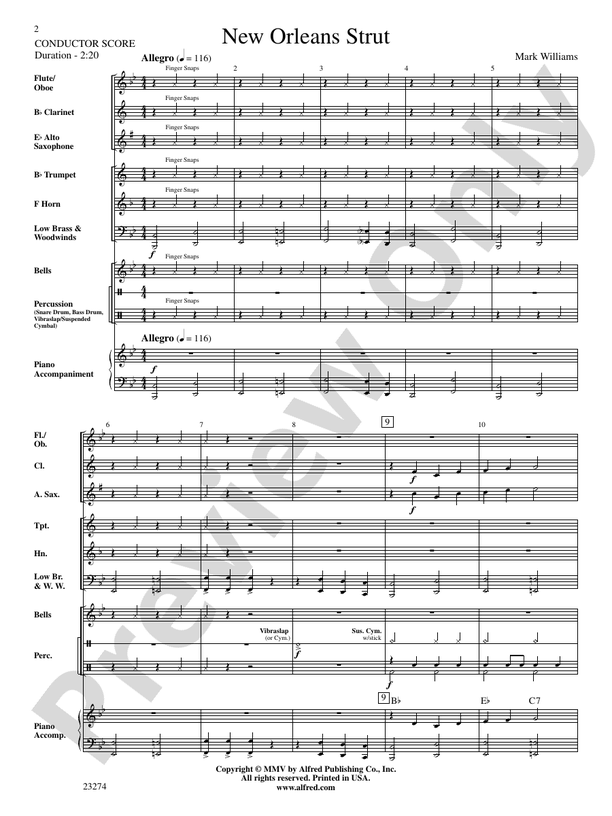 New Orleans Strut - Concert Band Conductor Score & Parts (Digital Download)
