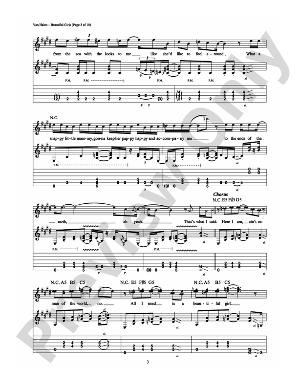 Beautiful Girls - Guitar TAB (Digital Download)