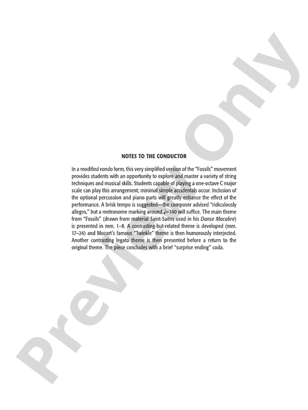 Fossils - String Orchestra Conductor Score & Parts (Digital Download)