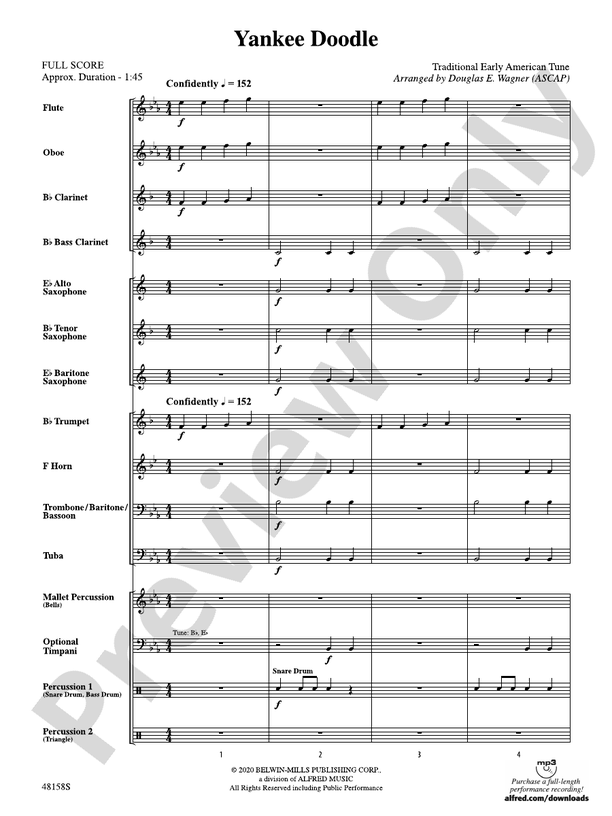 Yankee Doodle - Concert Band Conductor Score & Parts (Digital Download)